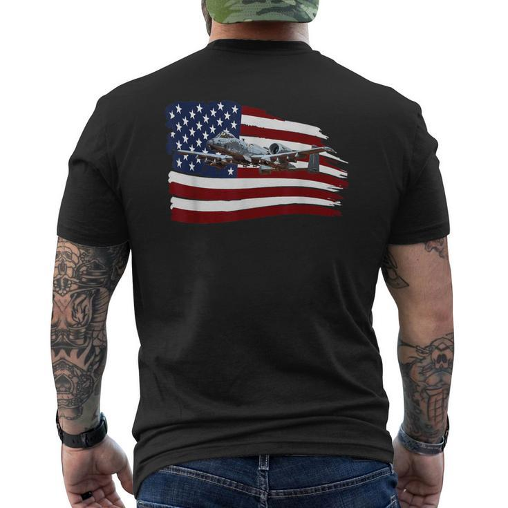 A-10 Thunderbolt 2 Warthog Plane American Us Flag T Men's T-shirt Back Print