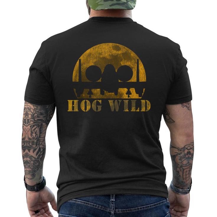 A10 Warthog Hog Wild Silhouette Military Aviation T Men's T-shirt Back Print