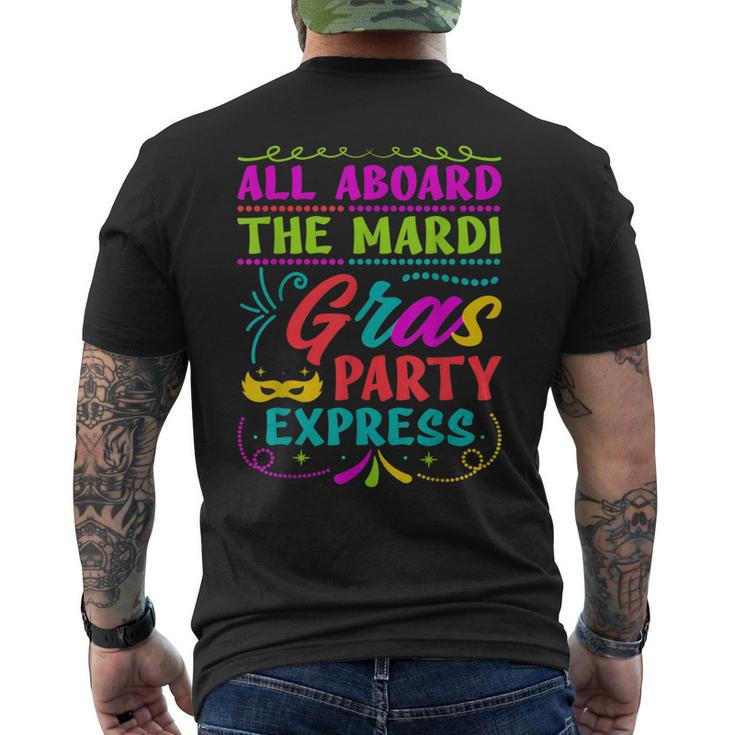All Aboard The Mardi Gras Party Express Street Parade Men's T-shirt Back Print