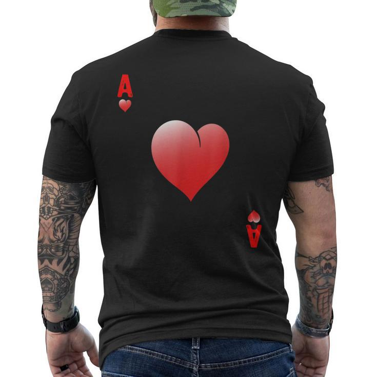 Ace Of Hearts Blackjack Poker Party Cards Family Cosplay Men's T-shirt Back Print