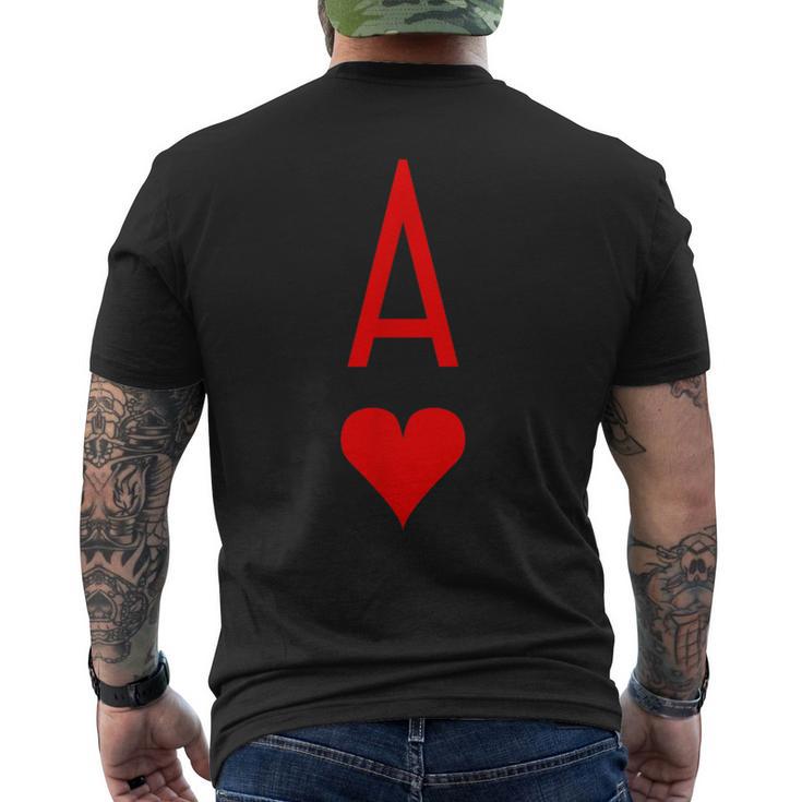 Ace Of Hearts Poker Black Jack Deck Of Cards Men's T-shirt Back Print