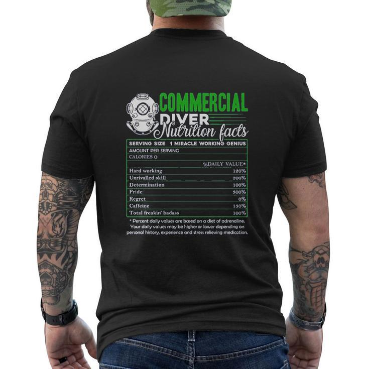 Addblack Commercial Diver Commercial Diver Nutrition Facts Mens Back Print T-shirt