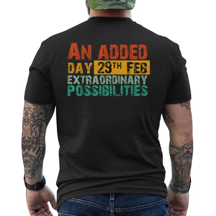 An Added Day Leap Year Birthday 2024 February 29Th Retro Men's T-shirt Back Print