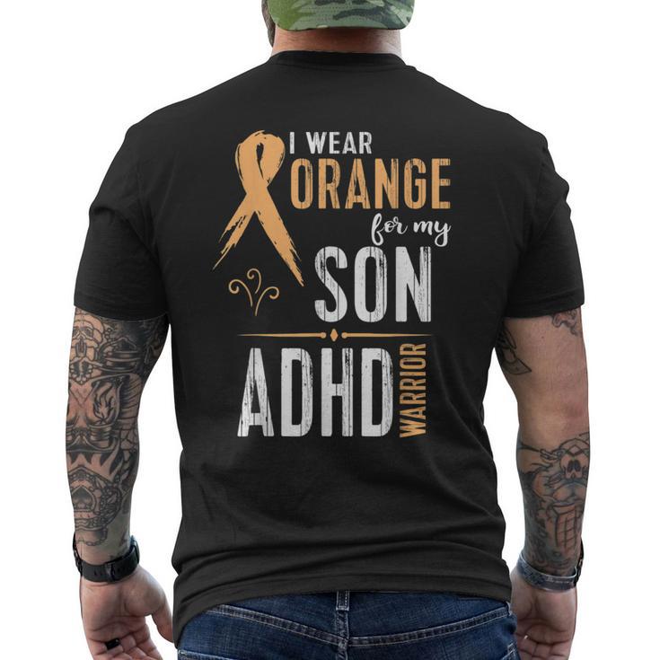 Adhd Awareness My Son Warrior Walk Run Men's T-shirt Back Print