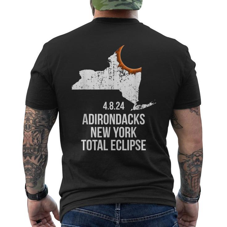 Adirondacks New York Solar Eclipse Adirondacks Total Eclipse Men's T-shirt Back Print