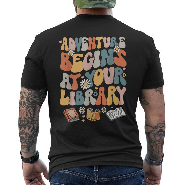 Adventure Begins At Your Library Summer Reading 2024 Flowers Men's T-shirt Back Print
