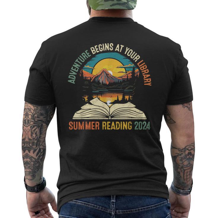 Adventure Begins At Your Library Summer Reading 2024 Vintage Men's T-shirt Back Print