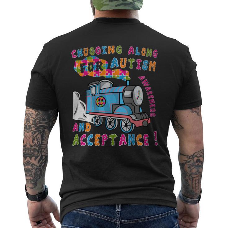 Advocate Acceptance Train Puzzle Cool Autism Awareness Men's T-shirt Back Print