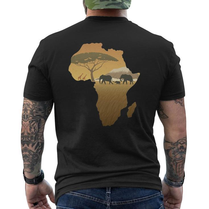 Africa Elephant Map Dad South Animal Big Five Safari Mens Back Print T-shirt