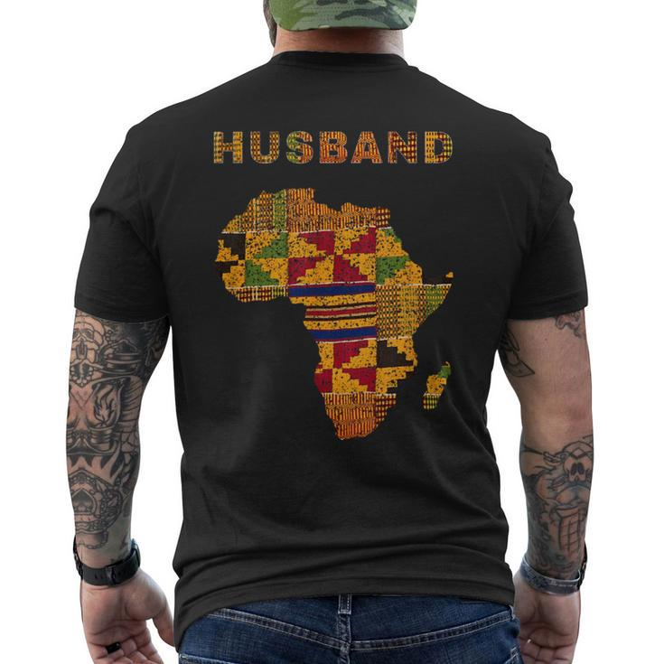 Afro Black Husband African Ghana Kente Cloth Couple Matching Men's T-shirt Back Print