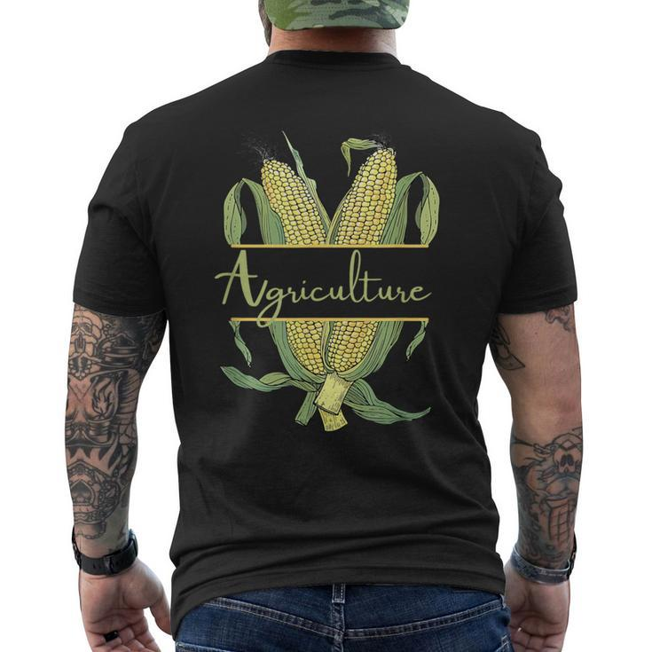 Agriculture Corn Vintage Style Illustration Farmer Eco Men's T-shirt Back Print