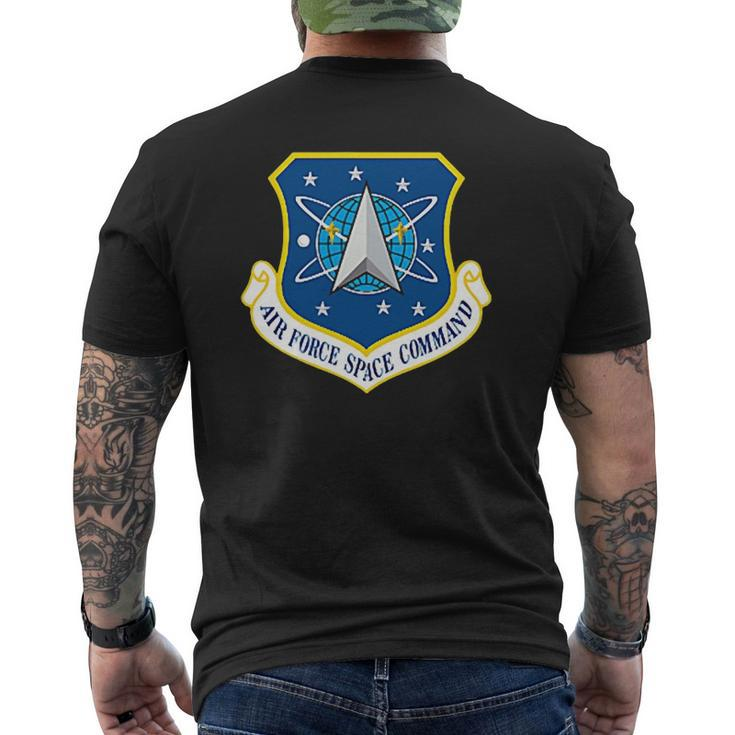 Air Force Space Command Afspc Military Veteran Insignia Mens Back Print T-shirt