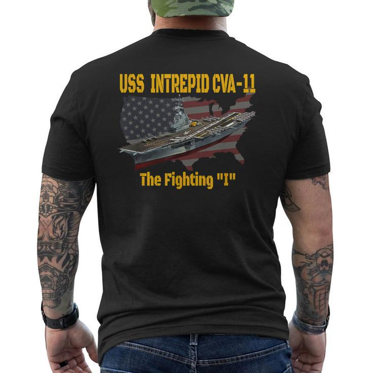 Aircraft Carrier Uss Intrepid Cva-11 Veterans Day Father Day Men's T-shirt Back Print