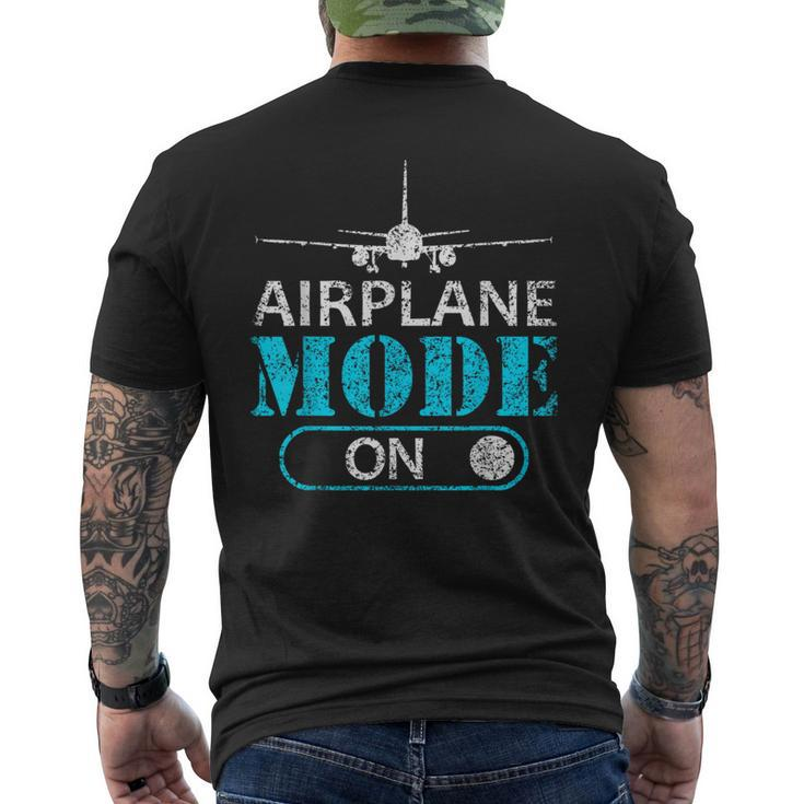 Airplane Mode On Aviator Aviation Pilot Men's T-shirt Back Print