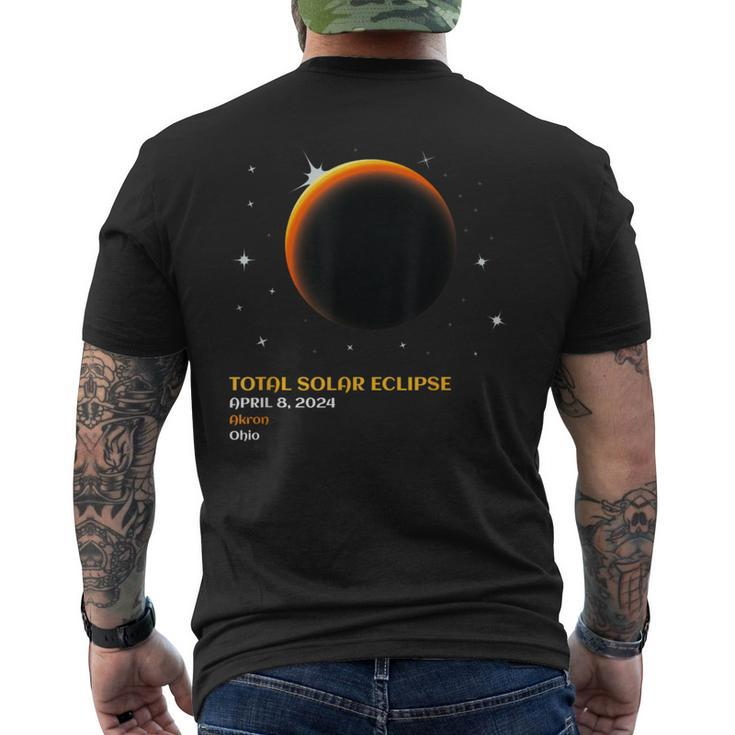Akron Ohio Oh Total Solar Eclipse April 8 2024 Men's T-shirt Back Print