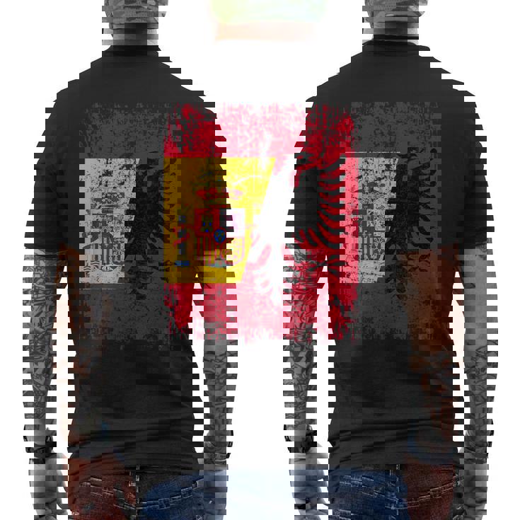 Albania España Bandera De La Amistad Albania Camiseta Hombre Estampado Espalda