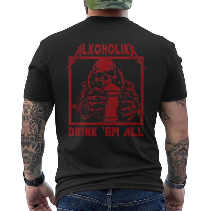 Alcoholika Drink 'Em All T-Shirt mit Rückendruck