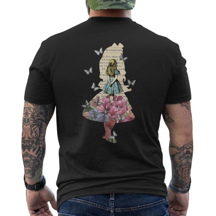 Alice In Wonderland Magical Garden -Intage Book T-Shirt mit Rückendruck