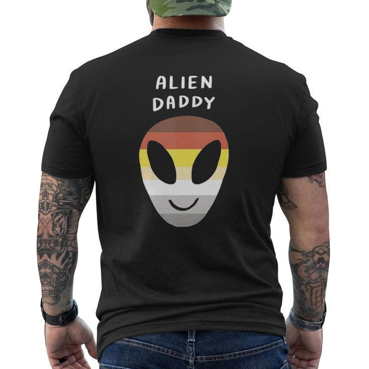 Alien Daddy Gay Lgbtq Aesthetic Bear Pride Flag Space Mens Back Print T-shirt