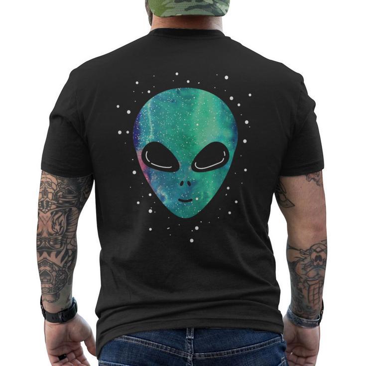 Alien Head Starry Night Sky Alien Lover Men's T-shirt Back Print