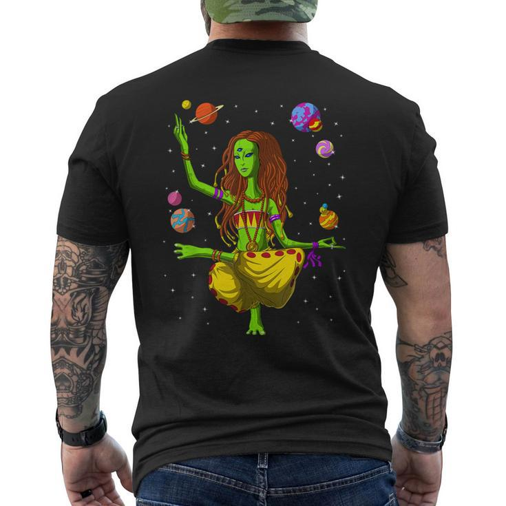 Alien Hippie Yoga Zen Meditation Spiritual T-Shirt mit Rückendruck
