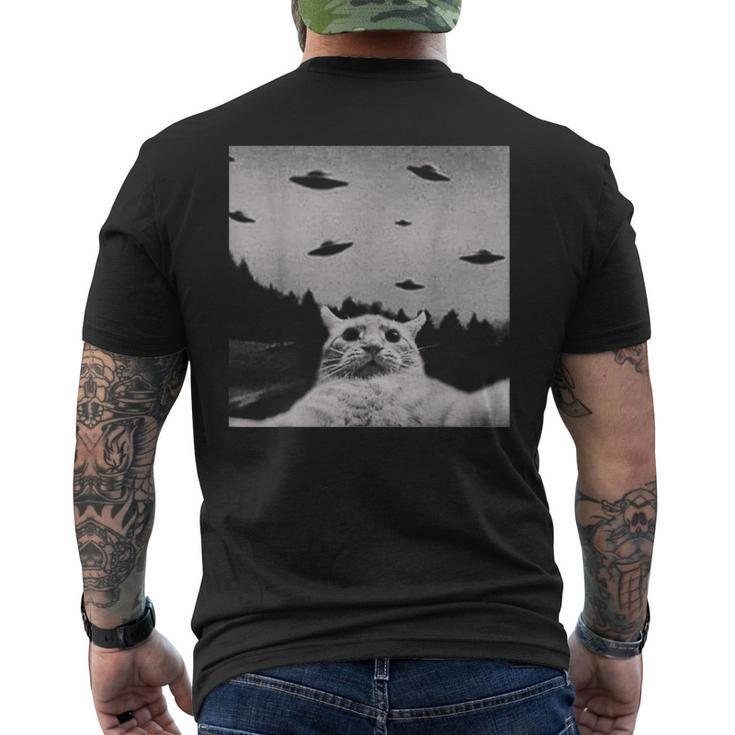 Alien Ufo Cat T-Shirt mit Rückendruck