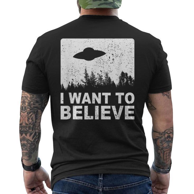 Alien Ufo Hunter Fun Alien Spaceship I Want To Believe Men's T-shirt Back Print