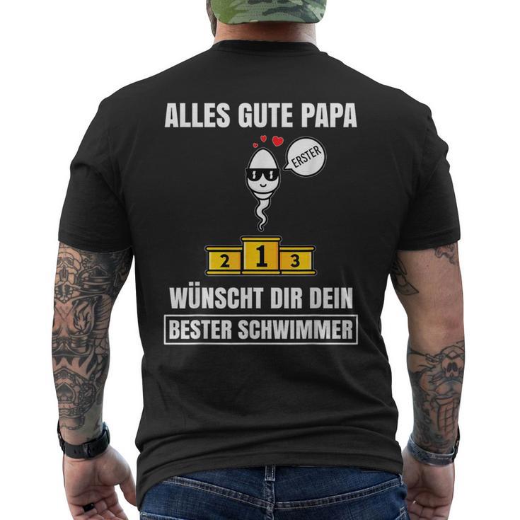 Alles Gute Papa Dein Beste Schwimmer -Ater Papa Father's Day S T-Shirt mit Rückendruck