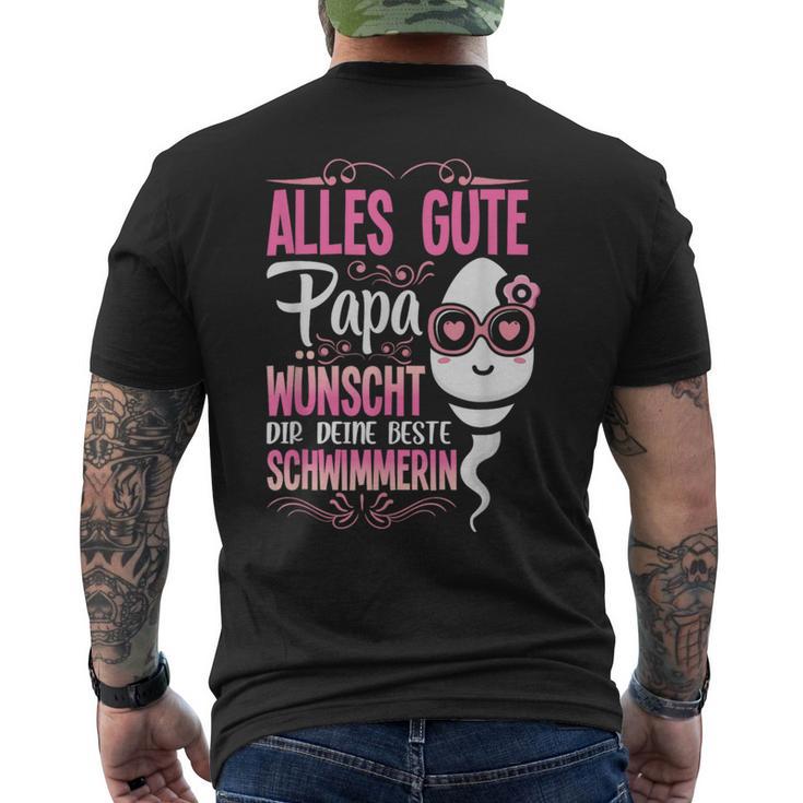 Alles Gute Papa Wünscht Dir Deine Beste Schwimmerinatertag T-Shirt mit Rückendruck