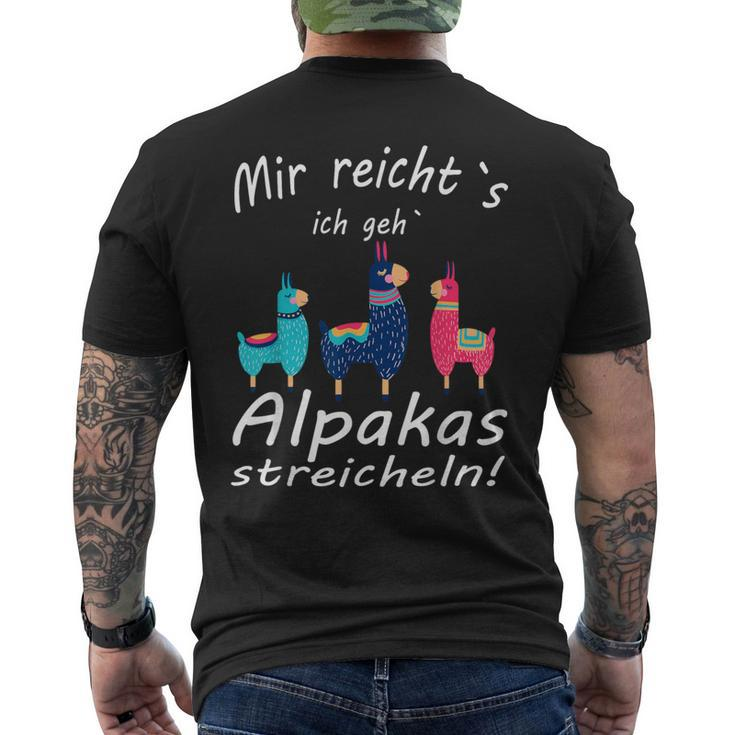 Alpaca And Lamas Mir Reichts Ich Geh Alpacas Strokes T-Shirt mit Rückendruck