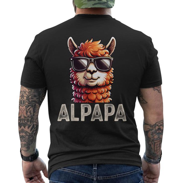 Alpapa Alpaca Lama Father's Day Dad Saying Father's Day Men's T-shirt Back Print