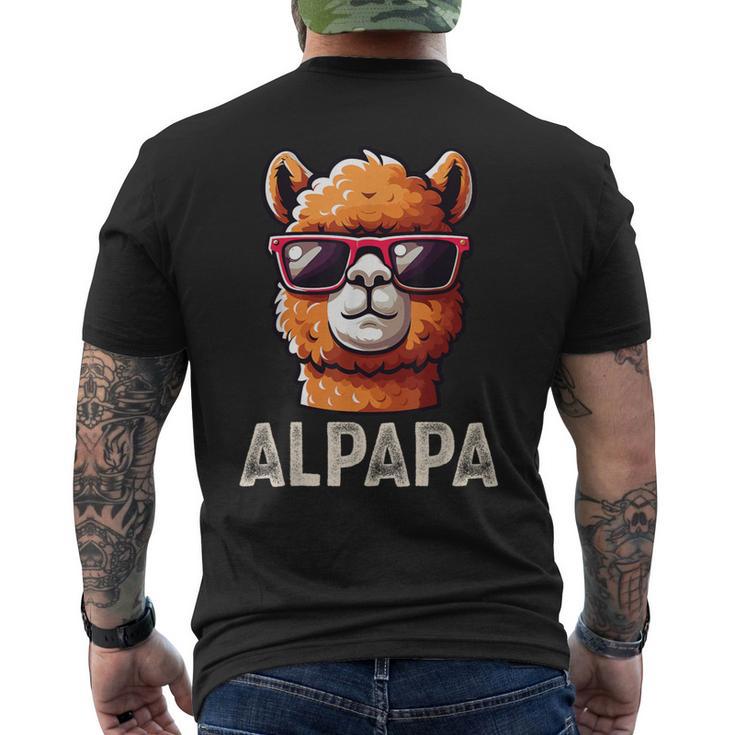 Alpapa Alpaka Lamaatertagsgeschenk Papa Spruchatertag T-Shirt mit Rückendruck