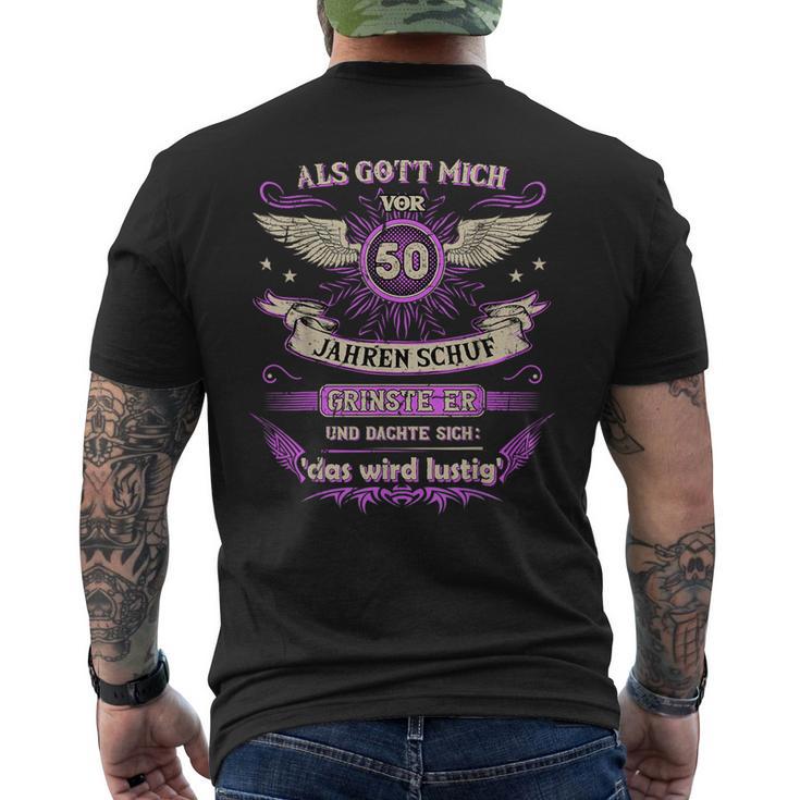 Als Gott Mich Vor 50 Jahren Schuf Kurzärmliges Herren-T-Kurzärmliges Herren-T-Shirt, Lustiges Über 50 Geburtstagsshirt