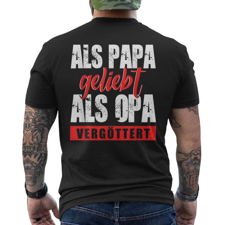 Als Papa Geliebt Als Opaergöttert German L S T-Shirt mit Rückendruck