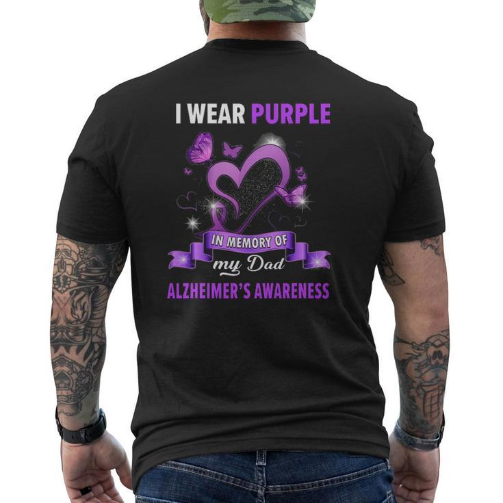 Alzheimer's Awareness I Wear Purple In Memory Of My Dad Mens Back Print T-shirt