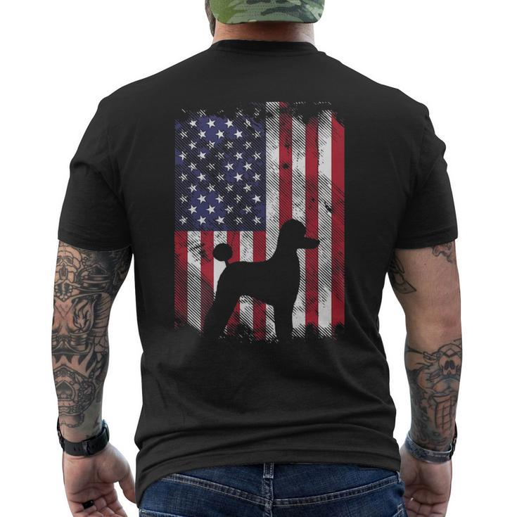 America Flag Poodle Vintage Patriotic Dog Lover Owner Men's T-shirt Back Print