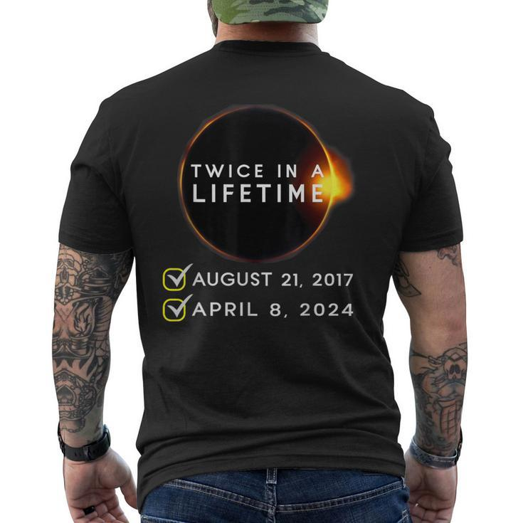 America Solar Eclipse 2024 Totality Twice In A Lifetime Men's T-shirt Back Print