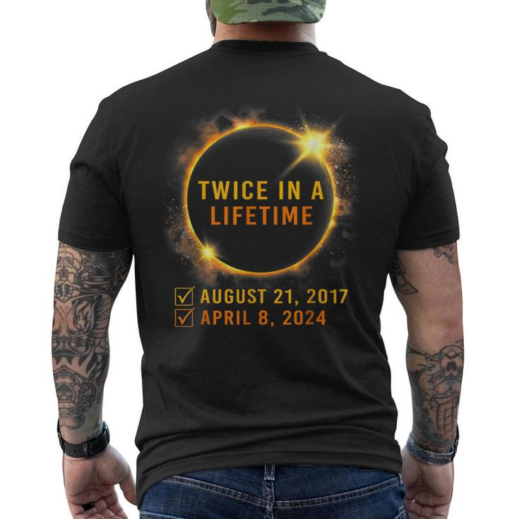 America Solar Eclipse Twice In Lifetime 2024 Solar Eclipse Men's T-shirt Back Print