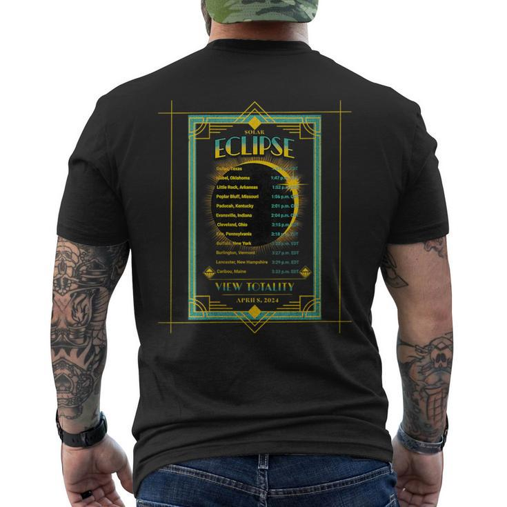 America Total Solar Eclipse 2024 Tarot Path View Totality Men's T-shirt Back Print