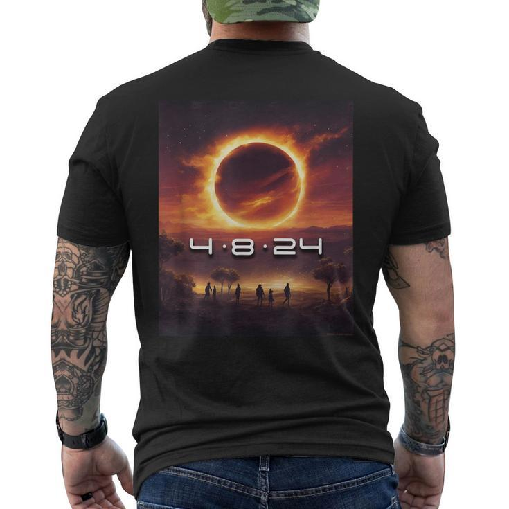 America Totality Spring 2024 4-8-2024 Total Solar Eclipse Men's T-shirt Back Print