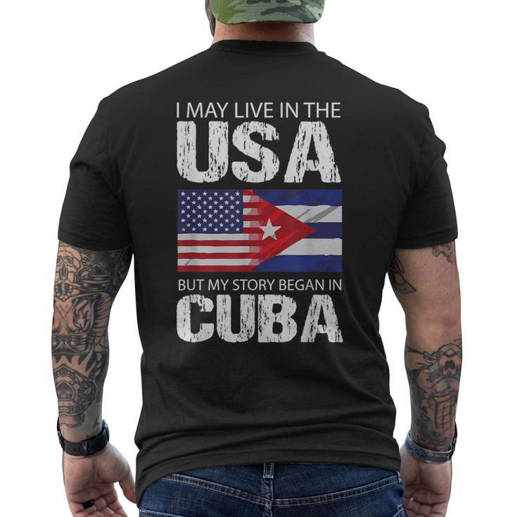 American Cuban Flag Pride My Story Began In Cuba Men's T-shirt Back Print