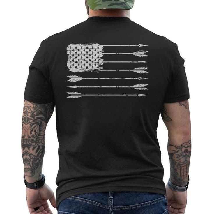 American Flag Arrow Archery Bowhunting Archer Hunter Men's T-shirt Back Print