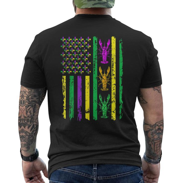 American Flag Mardi Gras Mardi Gras Crawfish Outfit Men's T-shirt Back Print