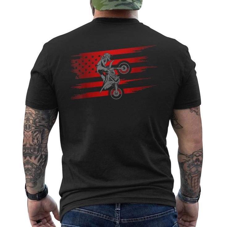 American Flag Motocross Apparel Motocross Dirt Bike Men's T-shirt Back Print