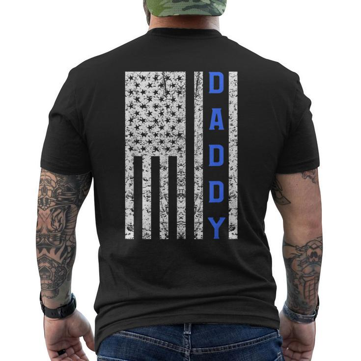 American Flag Police Dad For Cop Father's Day Men's T-shirt Back Print