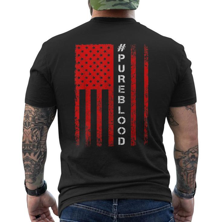 American Flag Pureblood I Am Pure Blood Non-Gmo Men's T-shirt Back Print
