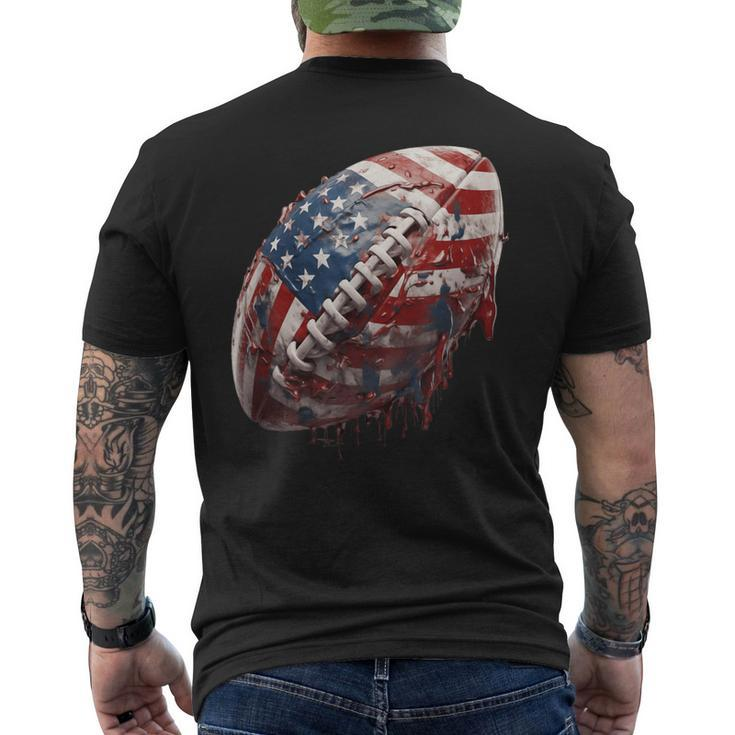 American Football Us Flag Men's T-shirt Back Print