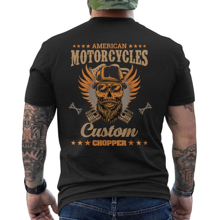 American Motorcycles Custom Chopper Bike Biker Motorcyclist Men's T-shirt Back Print