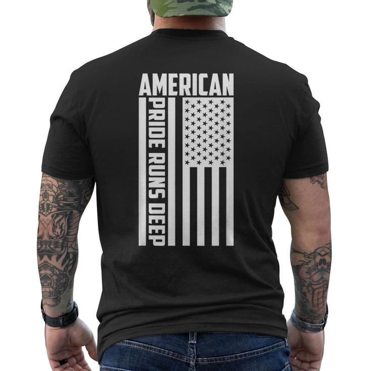 American Pride Runs Deep I Usa Flag Men's T-shirt Back Print
