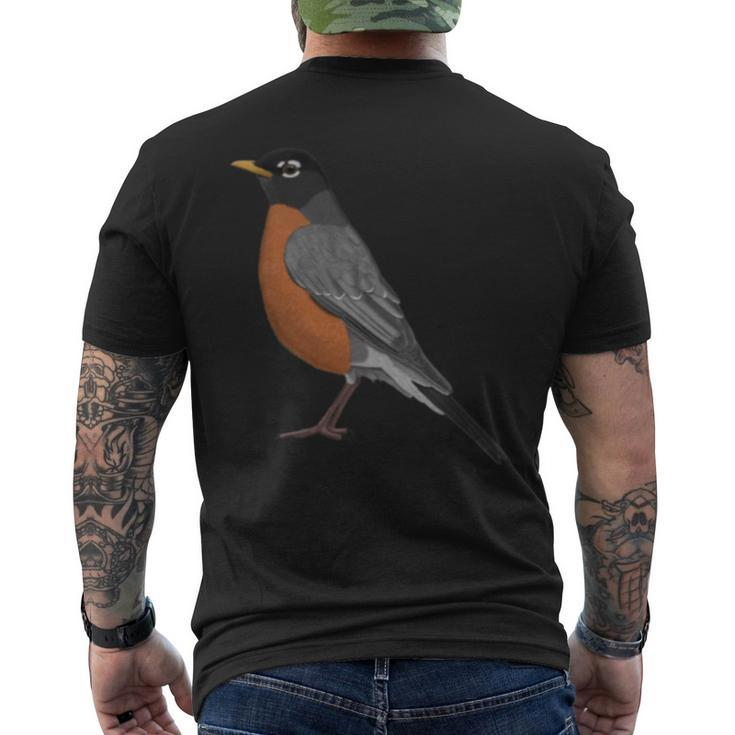 American Robin Bird Birder Birdlover Birdwatcher Animal Men's T-shirt Back Print